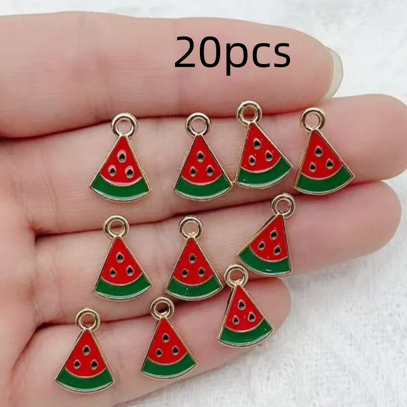 20pcs Cartoon Alloy Watermelon Bracelet Jewelry DIY Jewelry Pendant Earring Material Pendant image 2