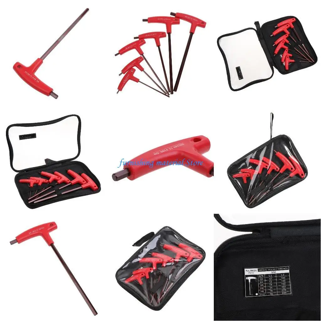 

Y5GD 6x T-handle Allen Wrench Set Multifunctional Allen for Key Set H3-H10 for Factor