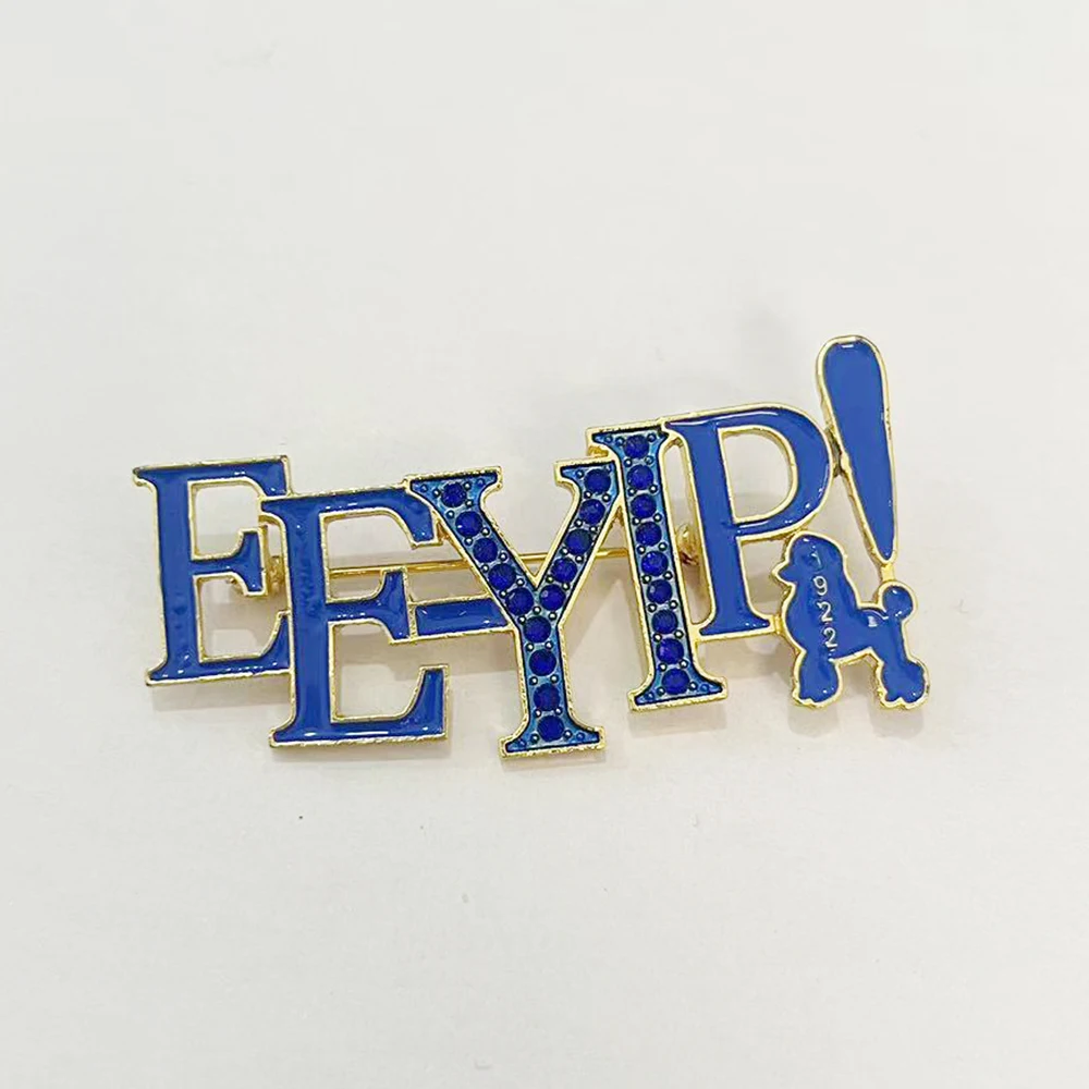 سيجما جاما رو غرامة الأصفر والأزرق نادي نسائي يوناني جودة عالية EE-YIP رسالة 1922 القلطي سيدة دبابيس الملابس والمجوهرات #5