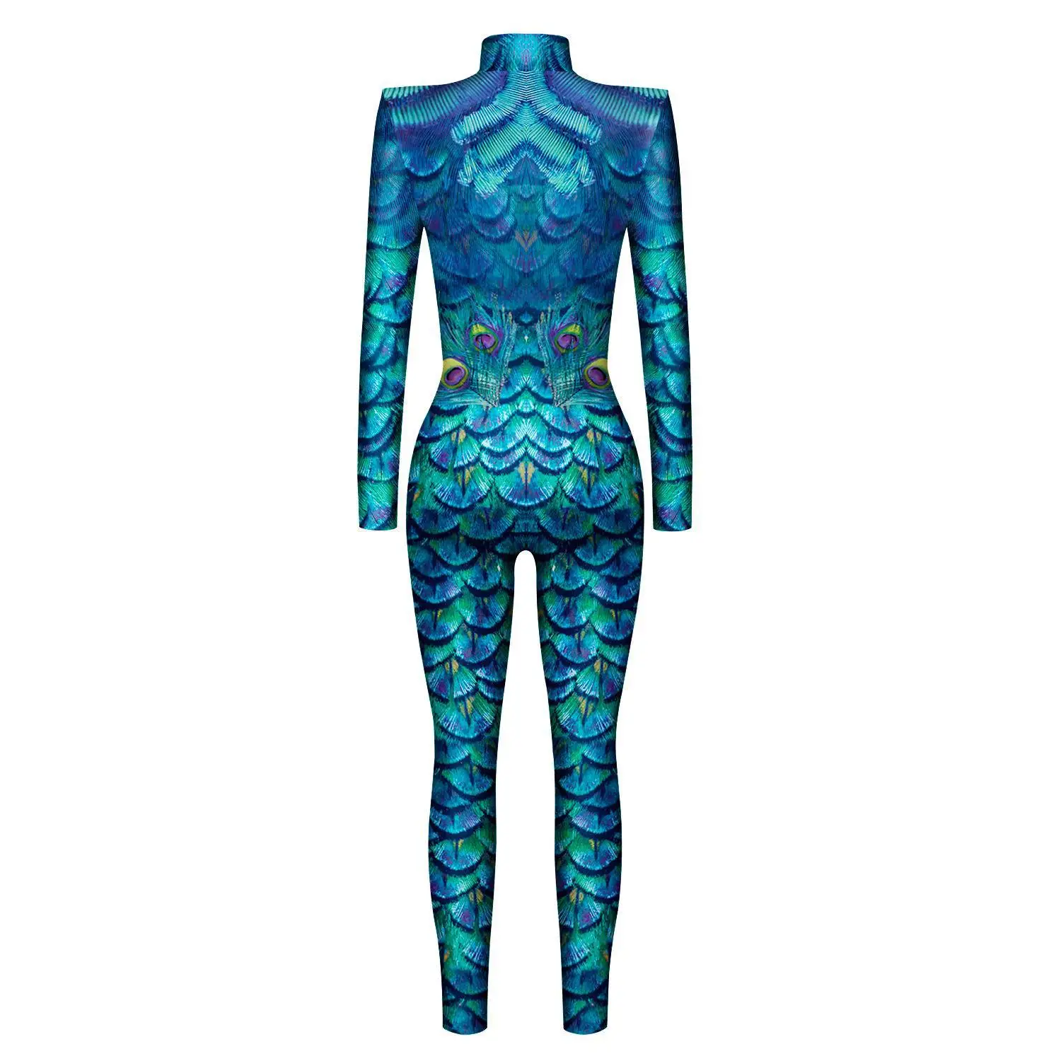 Damen Herren 3D-Gedruckter Tier-Schlangenschädel Cosplay-Bodysuit Erwachsenen-Halloween-Cosplay Zirkus-Radfahrer-Kostüm Karneval-Jumpsuit – Detail 17
