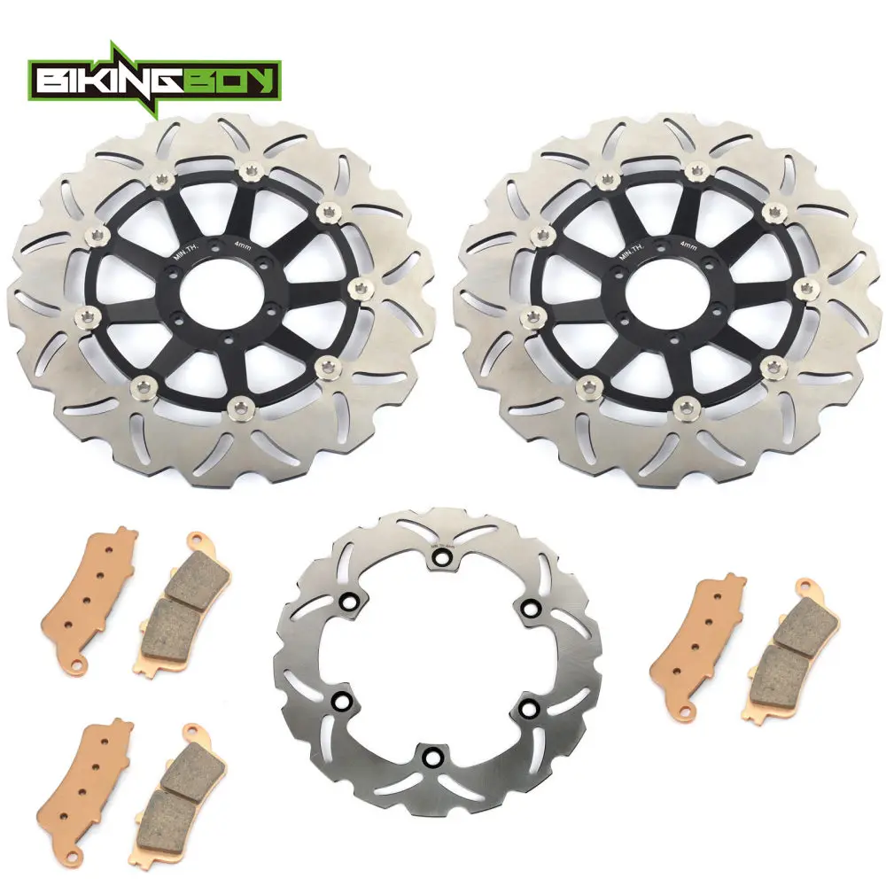 BIKINGBOY Front Rear Brake Discs Rotors Disks Pads For CBR 1100 XX Super Blackbird 97 98 99 00 01 02 03 04 05 06 07 08 CBR1100XX