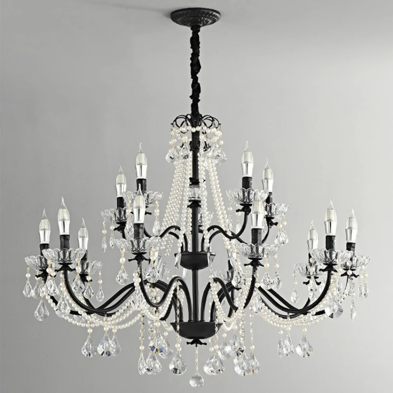 Iron Tricolor Chandelier Retro Luxury Ceiling Lamp Restaurant Exhibition Hall Living Room Pendant Light Flicker Free LED Lamps