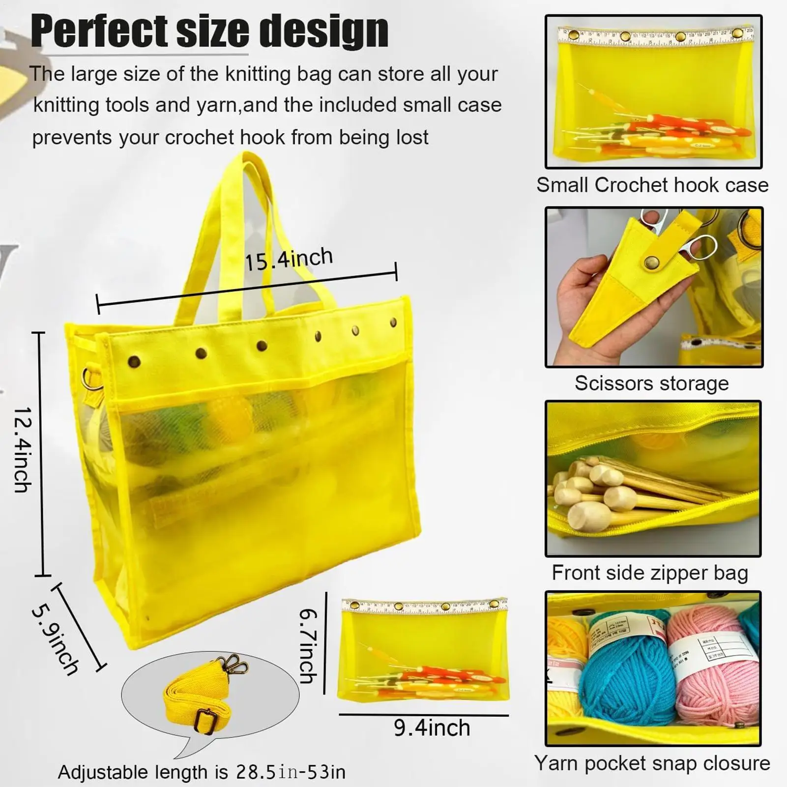 

Сумка для хранения пряжи, большая вместительная прозрачная сетчатая сумка из прозрачной пряжи, вязаная крючком сумка для дома, дома, улицы, путешествия, школы