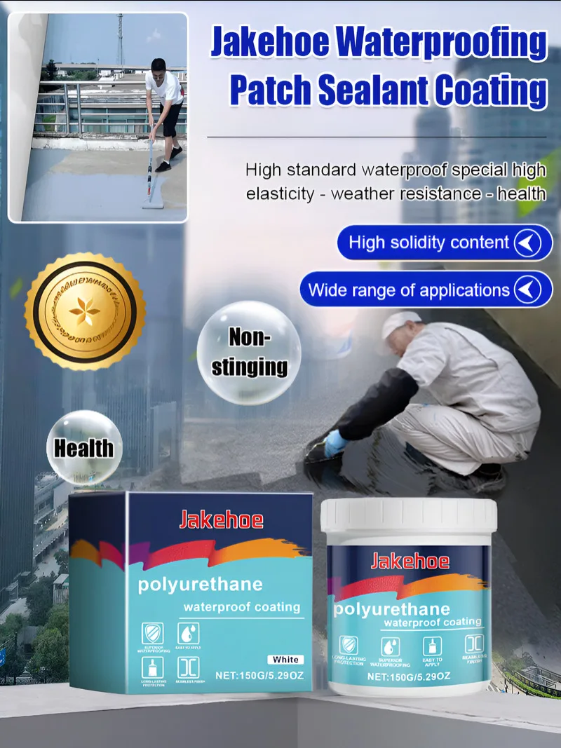 💕Lowest Price💕Good Sealing/Waterproof And LeakproofJakehoe Waterproof Leak Sealing Coating Roof Exterior Wall Waterproof