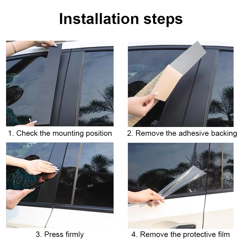 4 قطعة مركز السيارة عمود ملصق ل بكين BJ30 2024 ~ 2026 BAIC B30e الكثبان الرملية نافذة غطاء الكسوة BC عمود آخر الباب ملصق مائي اكسسوارات