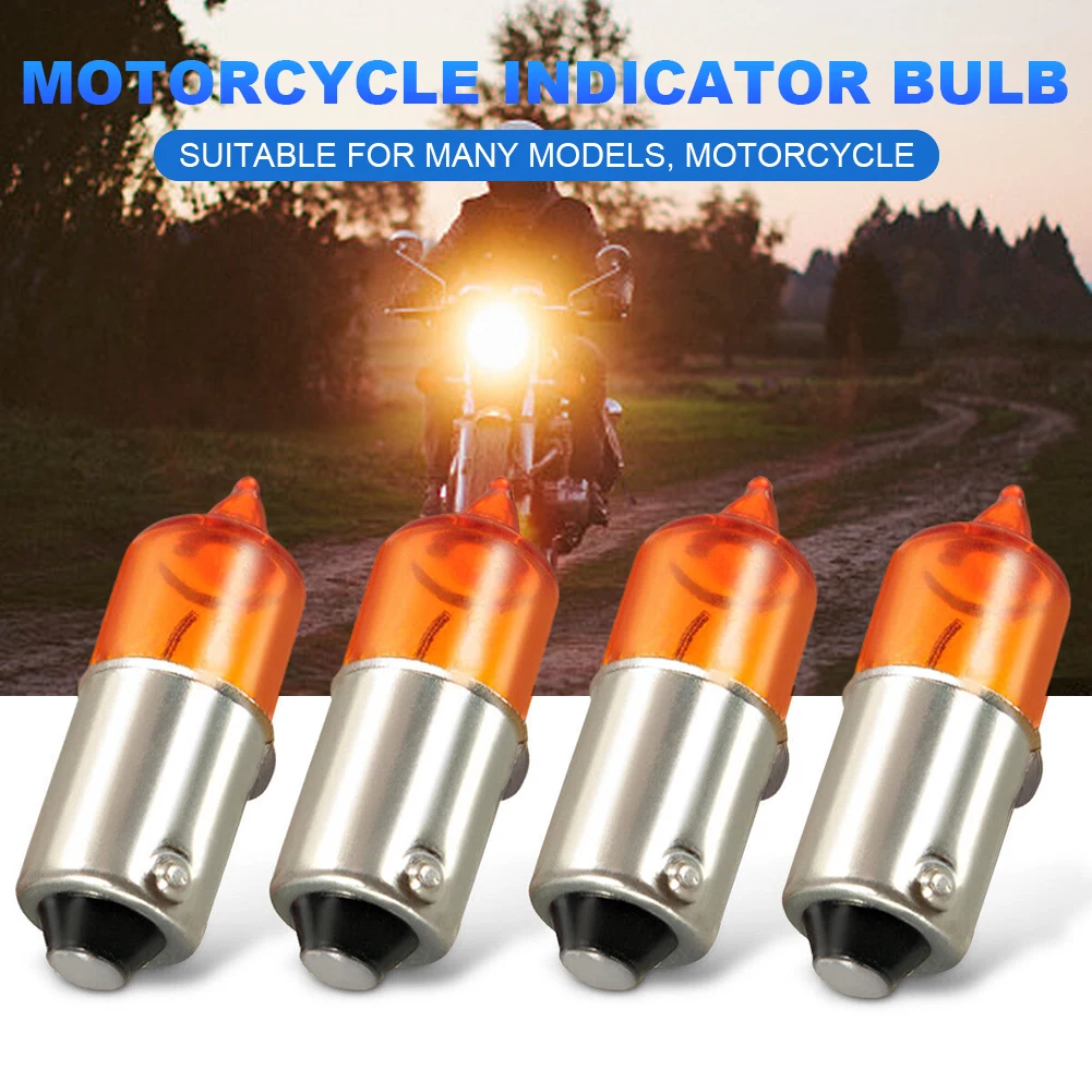 Amber Motorbike Mini Indicator Light 12V 21W 4Pcs Motorcycle Turn Signal Bulb Super Bright for Motorbike Scooter Automobile