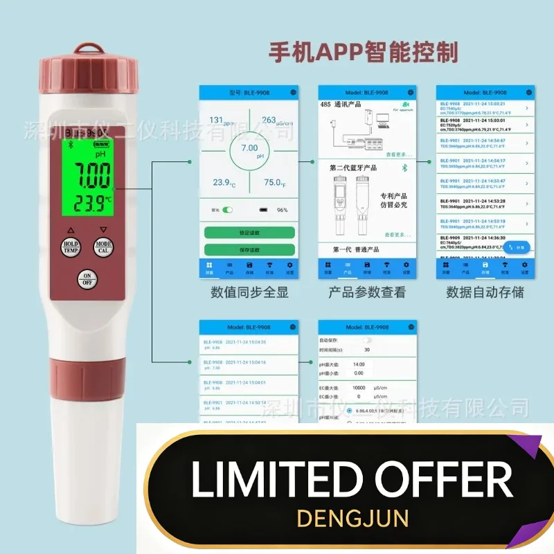 9908 Bluetooth PH Tester 9902 EC TDS Meter Multi-parameter Water Quality Detection Pen