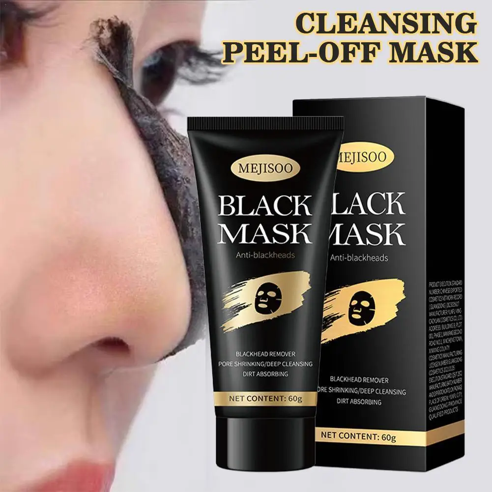 

60g Deep Cleansing Black Mask Bamboo Charcoal Blackhead Remover Face Mask Skin Care Peal-off Nose Mask Skin Care Black Masks Gel