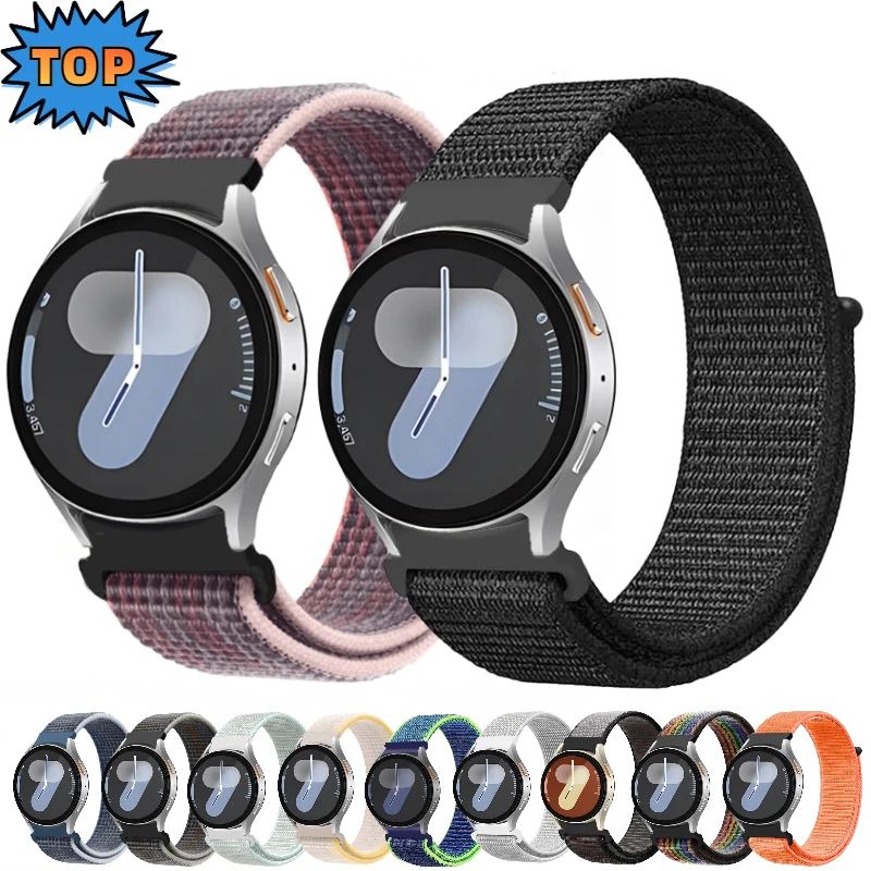 

No Gap Nylon Strap for Samsung Galaxy Watch 7 6 5 4 40mm 44mm 5 Pro Band Bracelet Wristband for Watch 4/6 Classic 46mm/47mm Belt