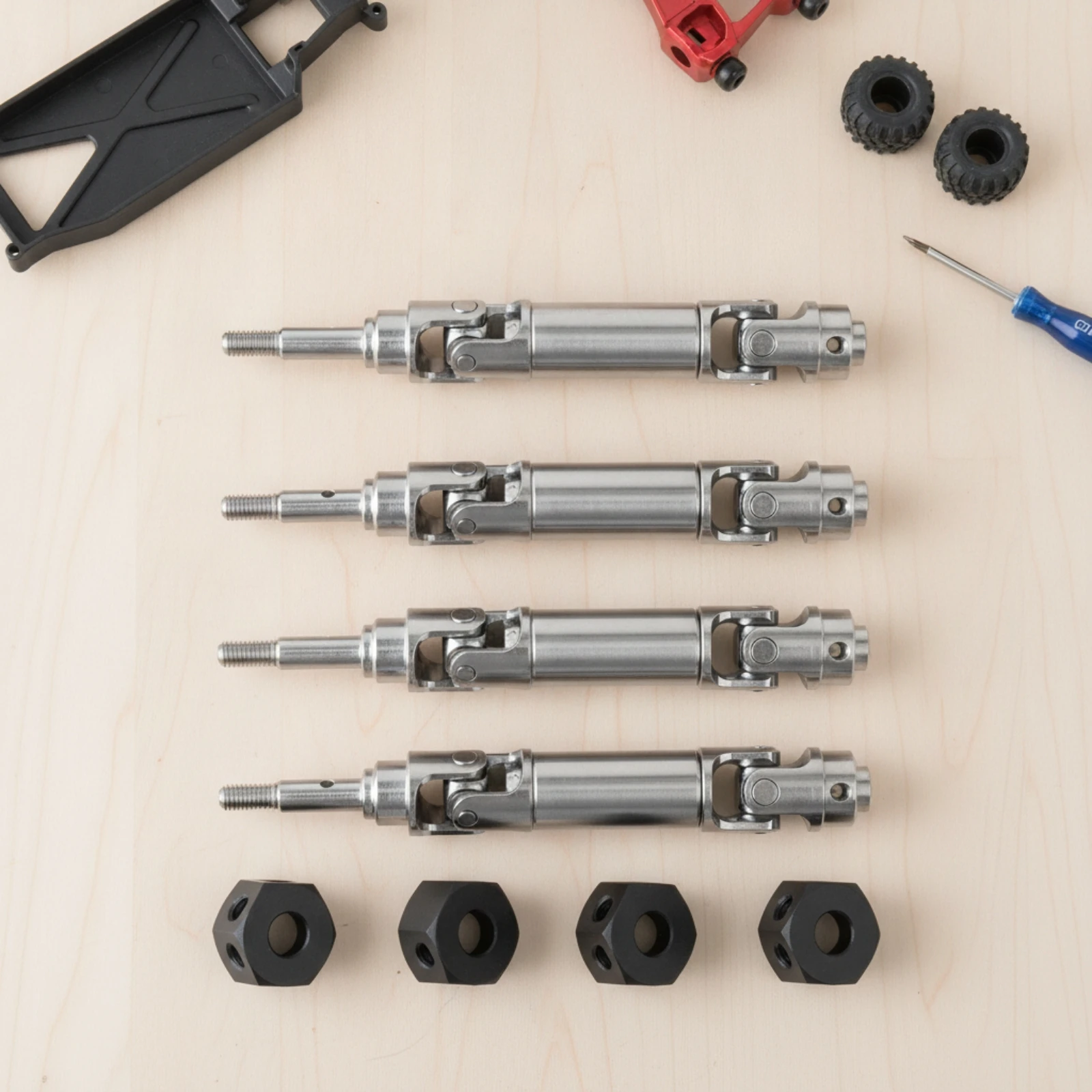 Heavy Duty RC Model Builders Drive Shafts with Couplers Hardware Kit Fiable Drivetrain for Mini XRT VXL 3S