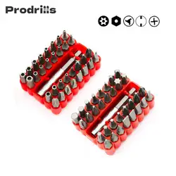 33pcs Screwdriver Bit Set Security Tamper Proof Tool Torq Torx Hex Star Spanner Tri Wing with Magnetic Holder