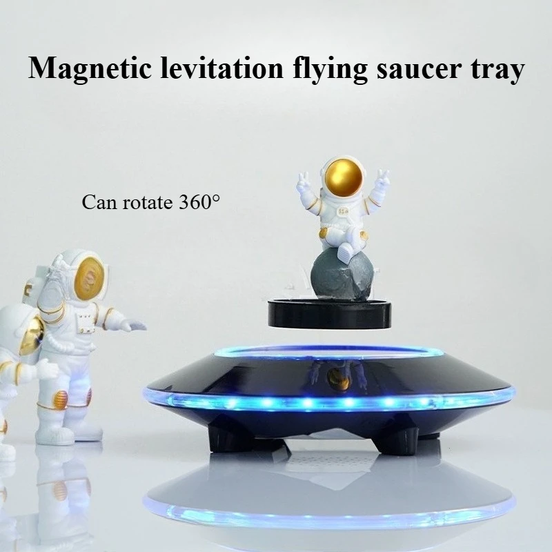 Auto-rotating Magnetic Levitation Stand For Phones & Jewelry 400g Weight Capacity 360° Slow Spin Led Showcase With Drop-safe