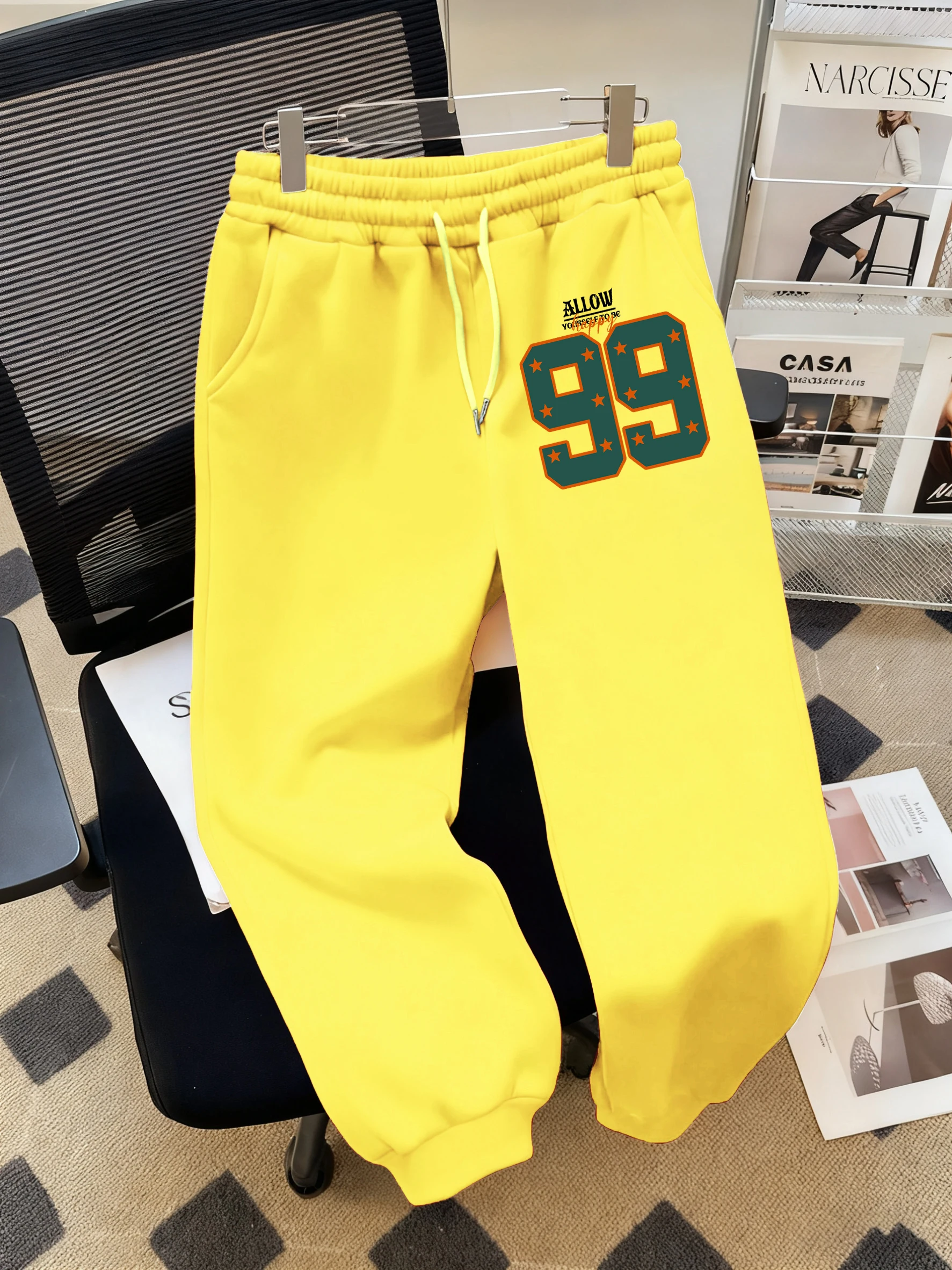 Permettre heureux numéro 99 impression créative femmes pantalons de Jogging Sport mode pantalon rue doux pantalons de survêtement automne vêtements confortables