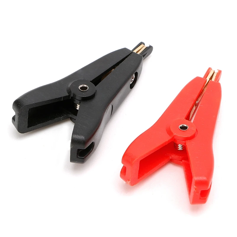 2PCS Plated Gold Two-level test clip Four-Clamp for LCR Kelvin Black+Red