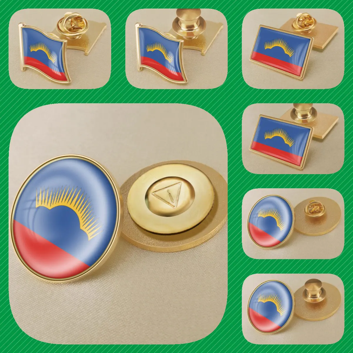 Coat of Arms of Murmansk Oblast of Russian Federation Flag Lapel Pins Broochs Badges