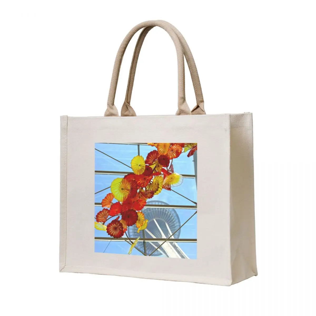 

Space Needle at Chihuly Glass Museum Tote Bag free delivery bags canvas tote bag Customizable tote bag