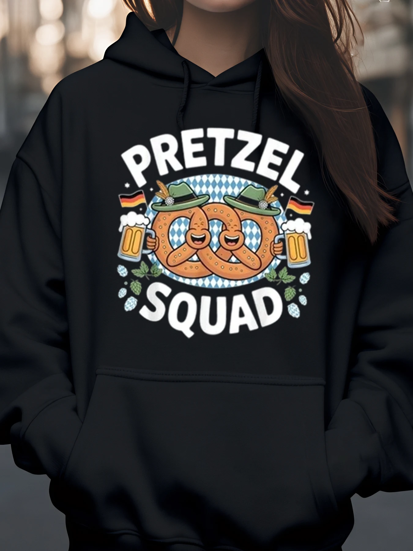 ملابس مهرجان بقلنسوة من بريتزل بنمط مهرجان أكتوبر للنساء والرجال