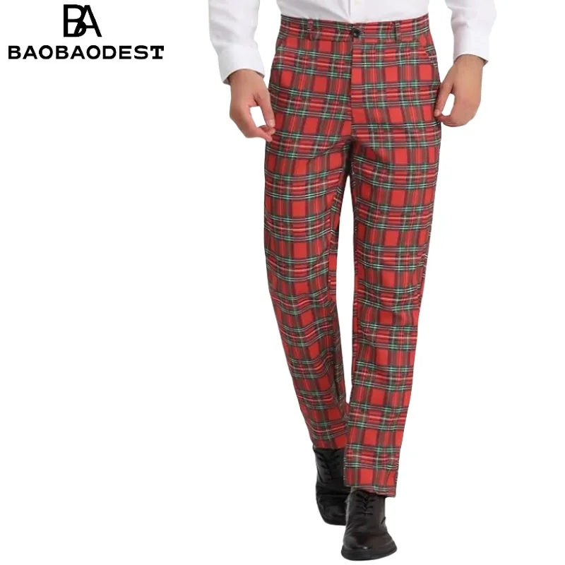 

"Lars Amadeus Men's Premium Plaid Business Trousers - Regular Fit Formal Office Pants, Checkered Dress Pants for Wedding, Prom