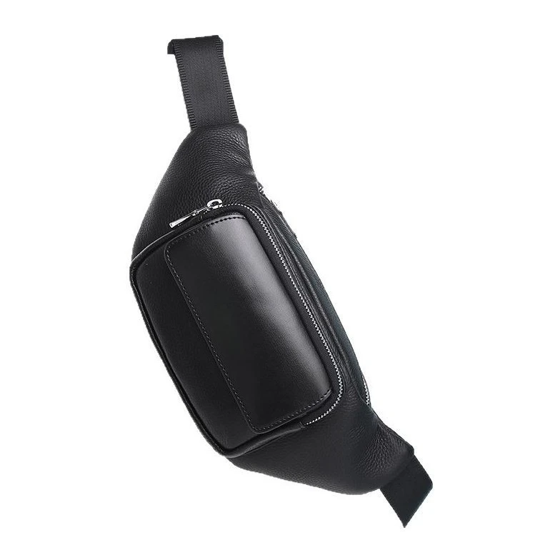 Casual Versatile Genuine Leather Men Chest & Waist Bag Multifunctional Phone Holder Crossbody Carry Pouch For Male