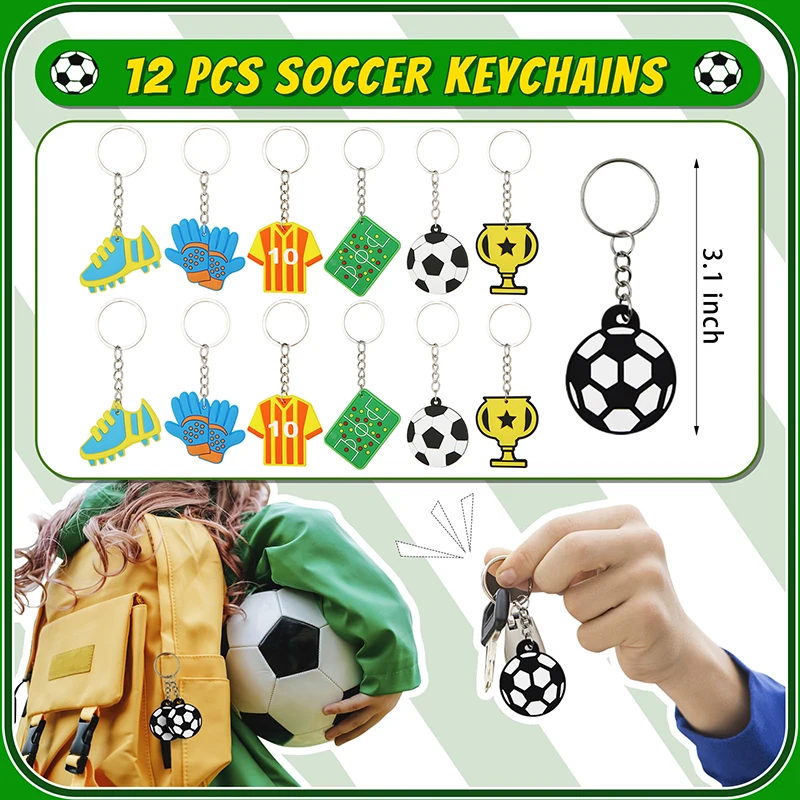 Soccer Slap Bracelets Keychains Whistle Soccer Party Favors Kids Birthday Football Carnival Gifts Classroom Prizes Goodie Filler