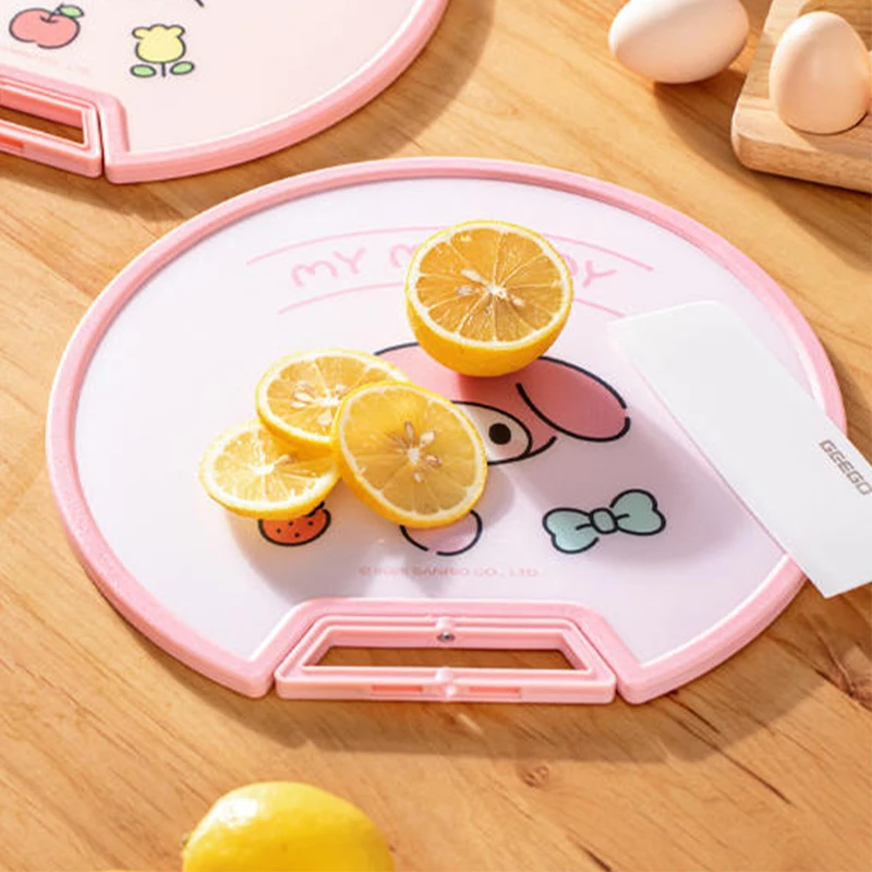 لوح تقطيع مستدير من سانريو كاواي كورومي للفتيات، مطبخ منزلي، لوح تقطيع فواكه وخضروات إبداعي جميل يمكن أن يقف بشكل مستقيم #2