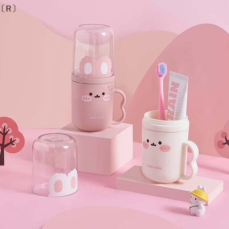 〔R〕New Cute Wash Cup Household Tooth Cup PortableToothbrush Storage Box Travel Grooming Set Children Cartoon Mouthwash Cup
