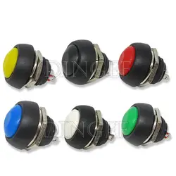 6PCS PBS-33b 2Pin Mini Switch 12mm 12V 1A Waterproof momentary Push button Switch since the reset Non-locking