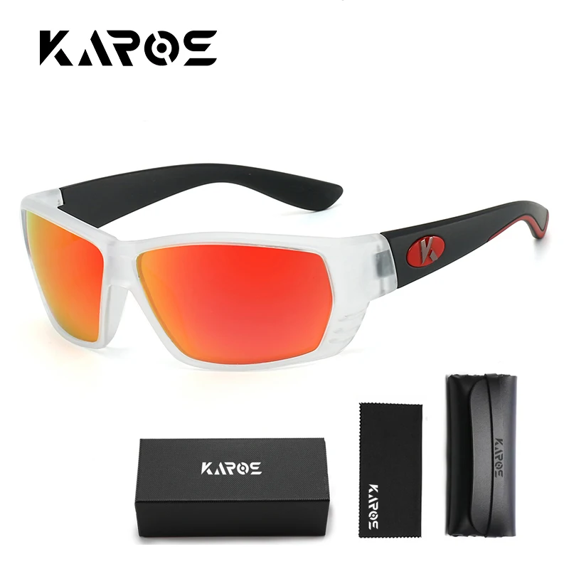 Karos Polarisierte Sonnenbrille Radfahren Camping Wandern Angeln Klassische Brille Outdoor Sport UV400 Brillen Sonnenschutz Männer Frauen Box