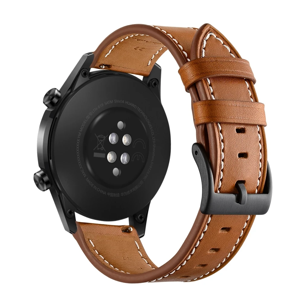 22mm Watch Strap For Honor Watch GS 3/GS Pro Men Watch Leather Business Watchband For Honor Magic 2 46mm/Huawei GT 2 2E Bracelet