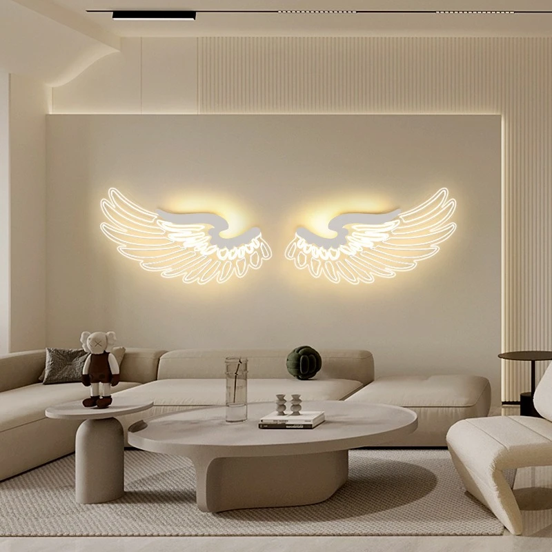 Imagem -04 - Asas de Anjo Lâmpadas Parede Nordic Personalidade Criativa Rgb Led Lâmpada Parede para Sala Estar Quarto Restaurante Bar Decoração Iluminação