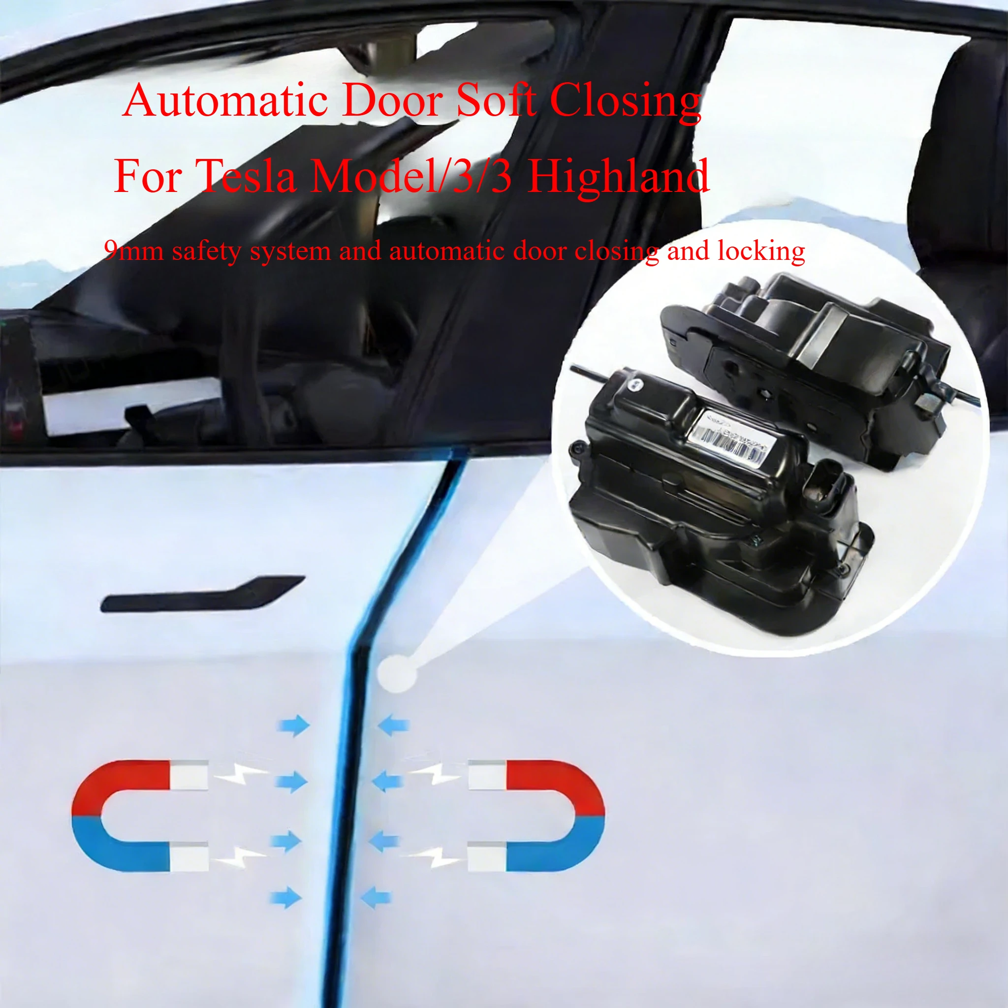 

Обновленная система плавного закрывания дверей для Tesla Model 3, Y, 3 Highland, New Y, Juniper (4-дверные модели) с функцией защиты от защемления и автоматическим электрическим доводчиком