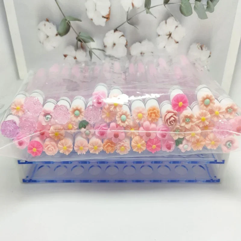 Flower Tube Wimpernbürsten-Set, wiederverwendbare Mascara-Bürste mit Kristallflasche, staubdichte Aufbewahrungsröhrchen für Wimpern- und Augenbrauenbürsten zum Aufbewahren von Make-up – Detail 4