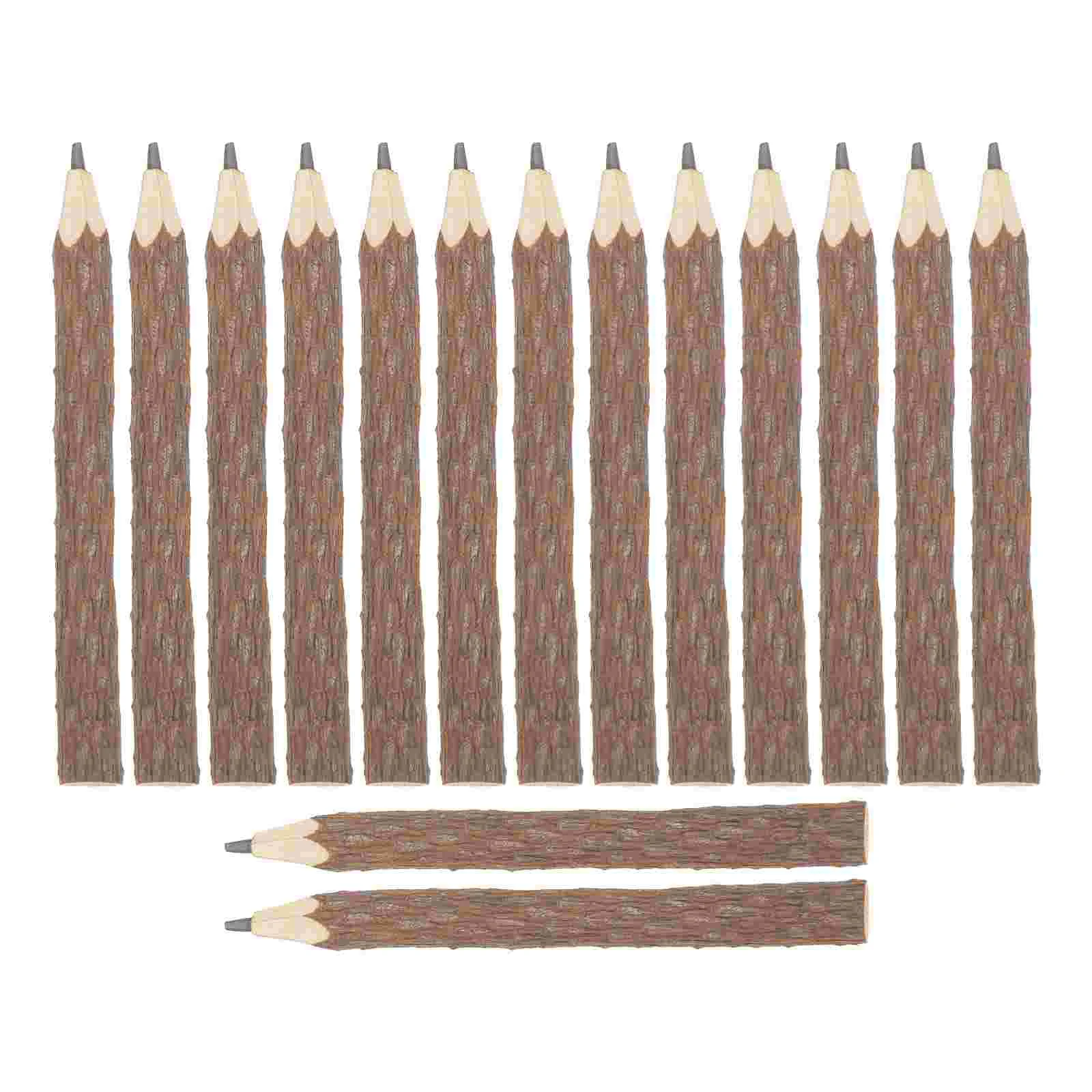 

15 PCS Pencil Cases Natural Bark Branch Pencils Lattice Wood Twig Light Brown Child