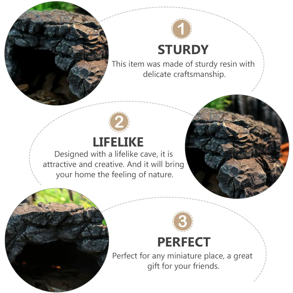 1Pcs Premium Resin Miniature Turtle Tank Cave Decoration Realistic Adornment Fish Hideaway Micro Landscape Craft