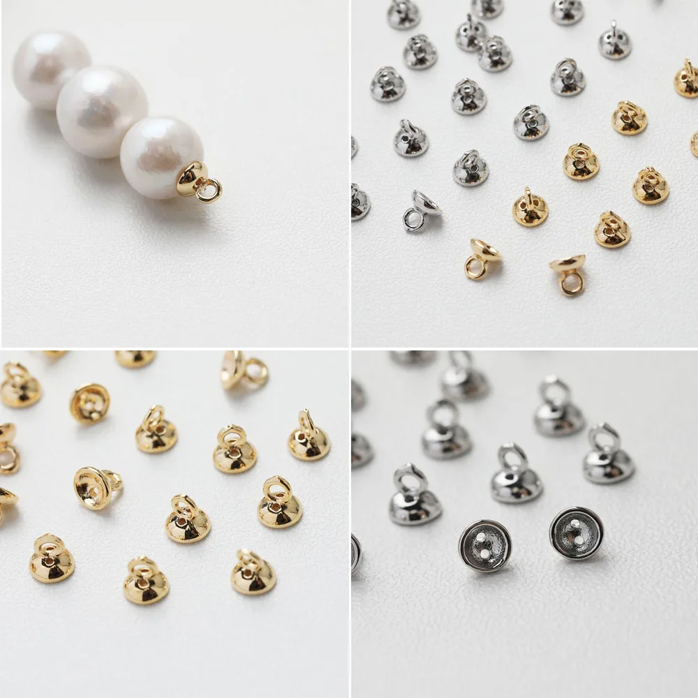 

10PCS 18K Gold Plated Simple Bead Cap Bracelet DIY Making Supplies Jewelry Handmade Material Accessories