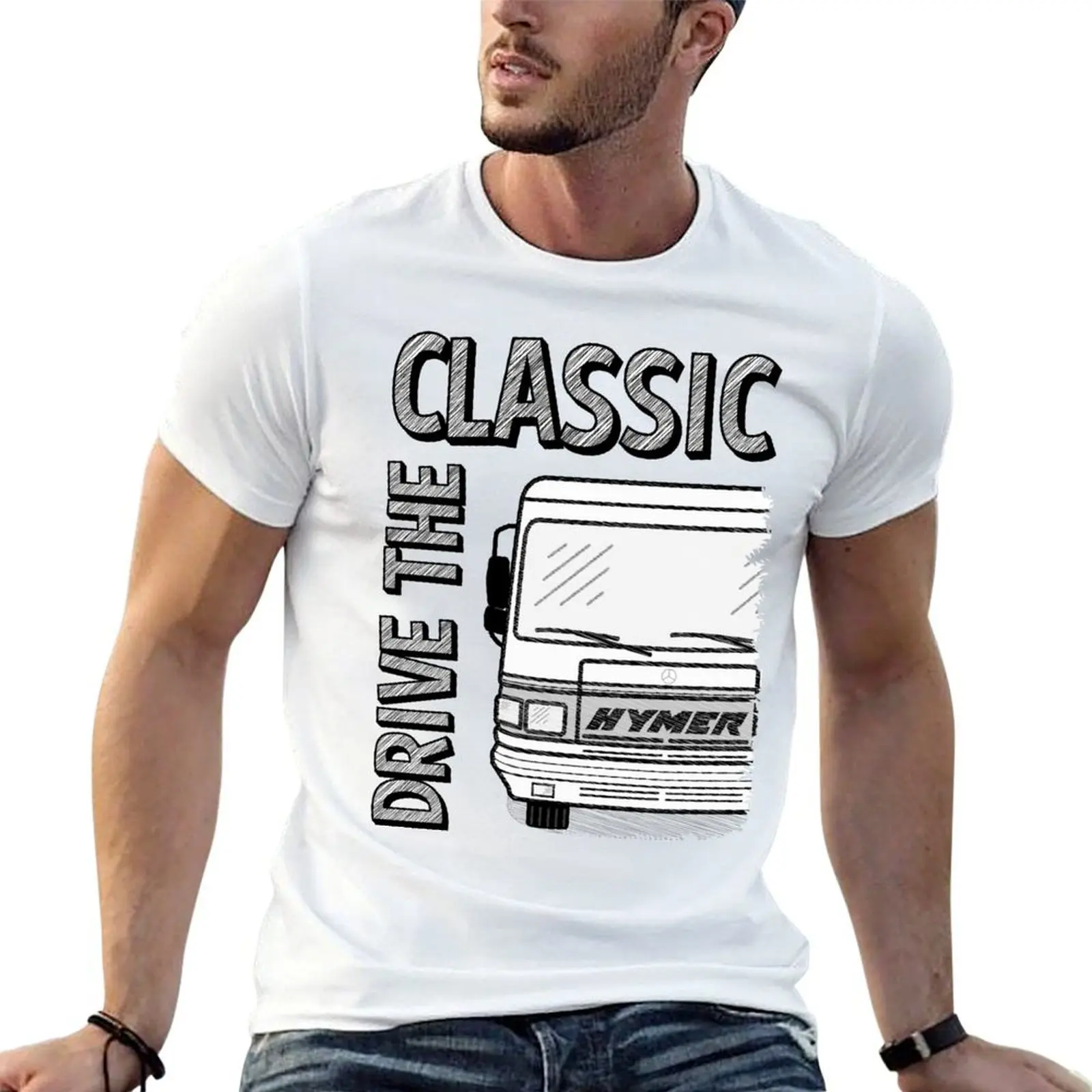 HYMER DRIVE THE CLASSIC T-Shirt mens graphic t shirts cotton t shirts high quality man t shirt heavy cotton T-shirt