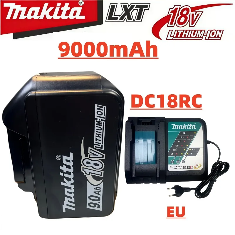 100% Original Makita 18V 9Ah Lithium Battery BL1860B BL1840 BL1850B BL1850 BL1860 DDF487 Replacement Lithium Battery + Charger