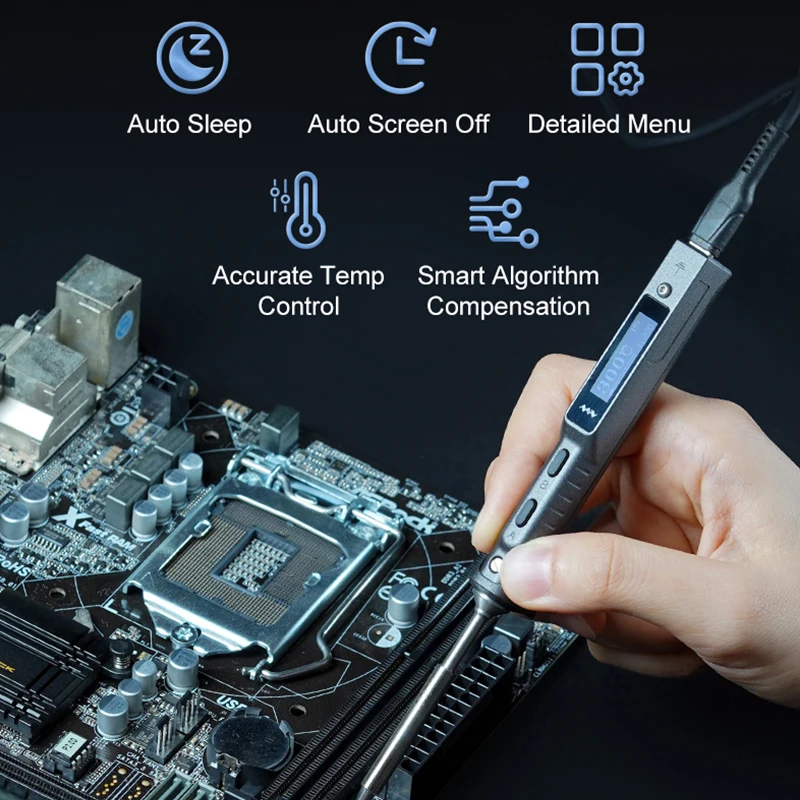 MINIWARE TS101 Display digitale saldatore elettrico penna per saldatura ad alta potenza riscaldamento interno kit di riparazione per saldatura