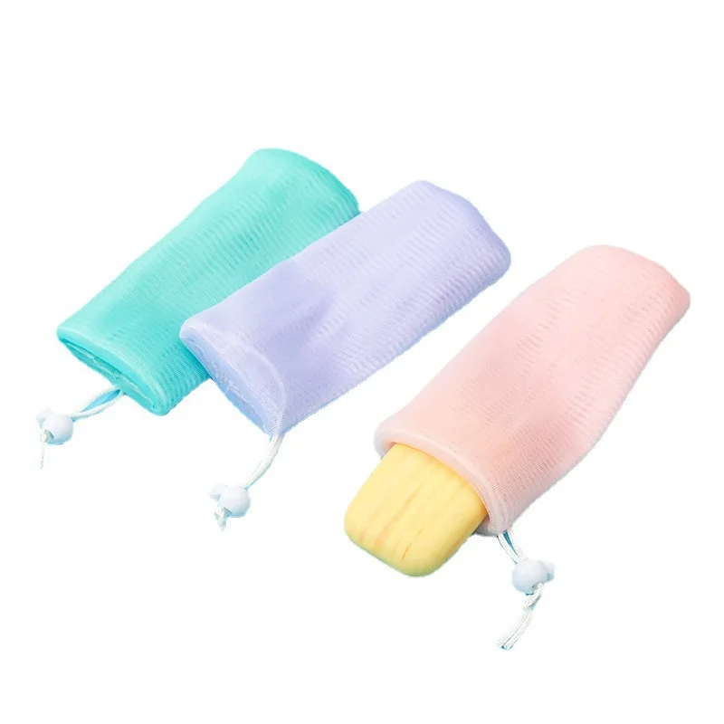 ﻿5Pcs Thickened Foaming Soap Bag Facial Cleanser Mesh Bag Shower Bubble Foam Net Baby Bath Body Washing Cleaning Mesh Bags