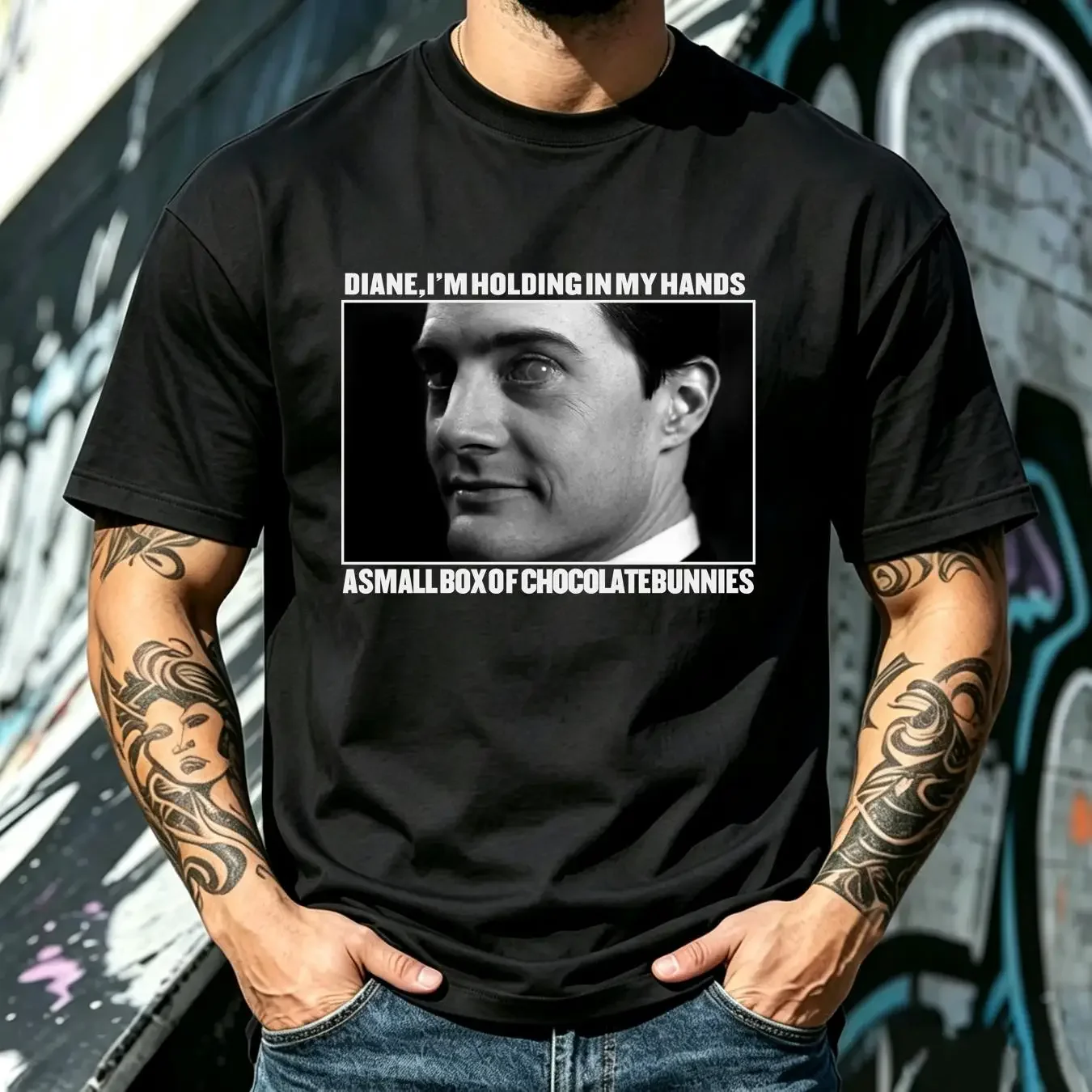 washed T Shirt Twin Peaks vintage show David Lynch Agent Cooper 90s fire walk with me vintage Washed Comfortable Stretched