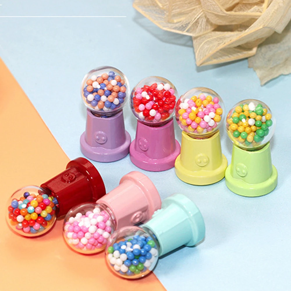 

7 Colors 1:12 Doll House Kawaii Miniature Dollhouse Mini Candy Machine Pretend Play Doll Food Kitchen Toys for Girl