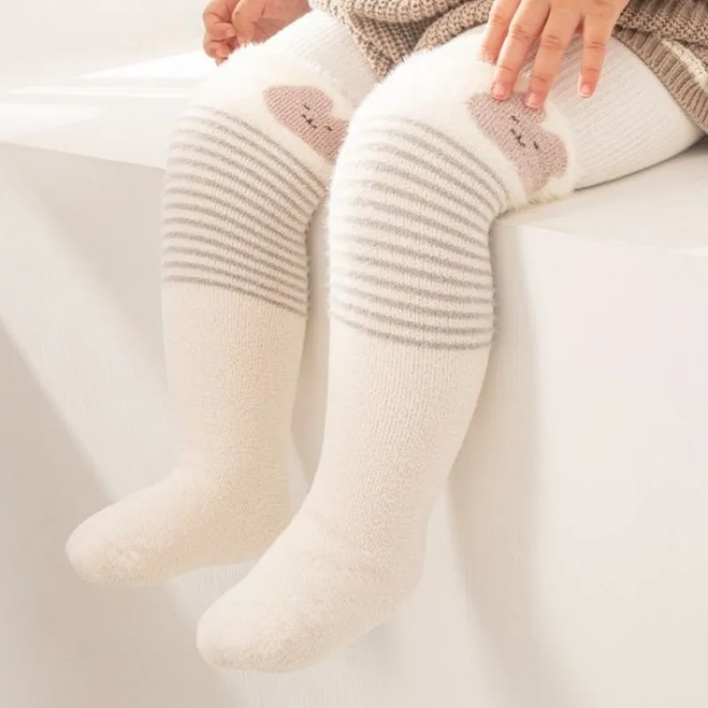 100% Cotton Baby Kids Winter Socks Thickened Fleece Lined Mid Calf Socks for Newborn Boys Girls Warmth Comfort Winter Essential