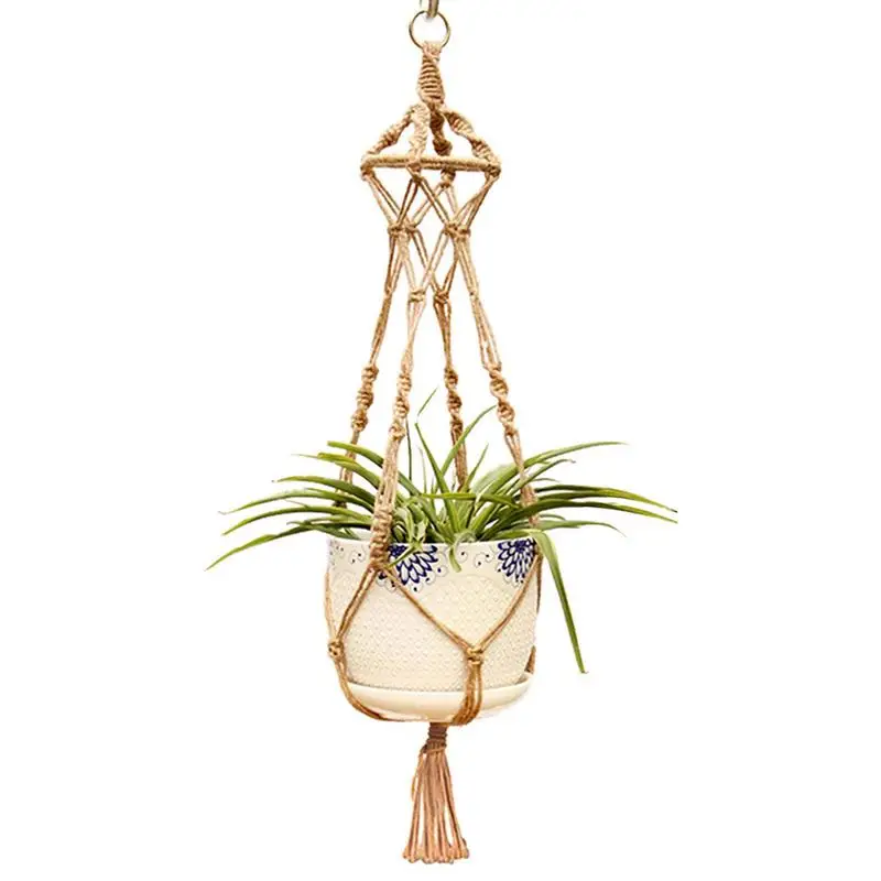 

New Macrame Plant Hanger Flower Pot Holder Handmade Planter Hanging Basket Durable for Wall Decor Courtyard Garden Balcony