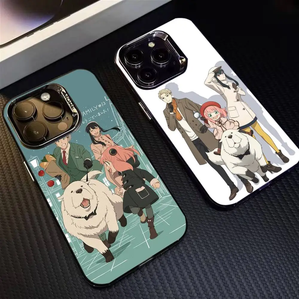 

Cute Anime Spy X Family Phone Case For iPhone 16 17 15 14 12 13 Pro Max Black Color Shockproof Cover