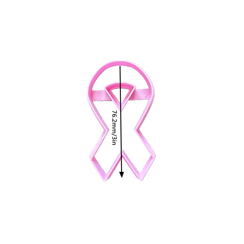 Cake Tool 3 Cavity Breast Cancer Awareness Ribbon Mould Baking Silicone Mold Pla Cookie Cutter Cake Decoration