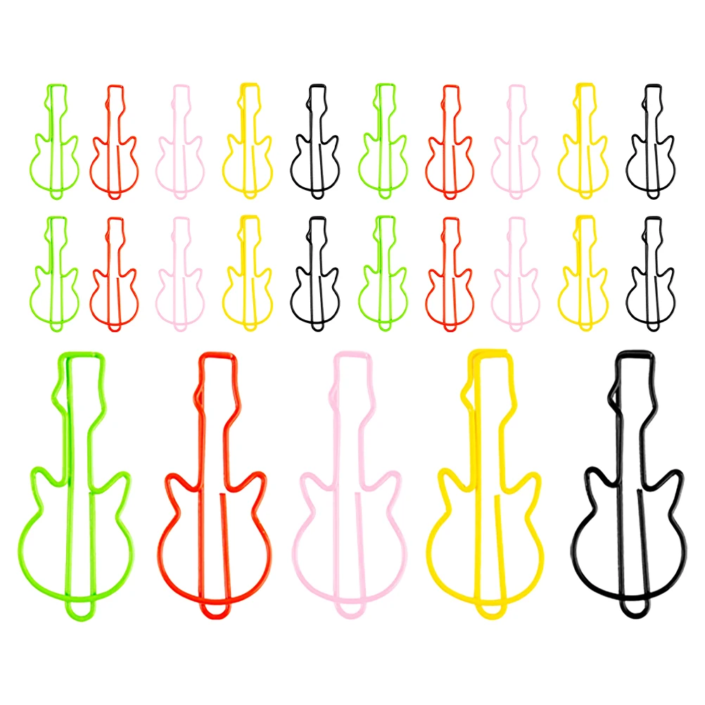 

Guitar Paper Clip Decorative Binder Clips Book Page Holder Colorful Music Bookmark Paperclip