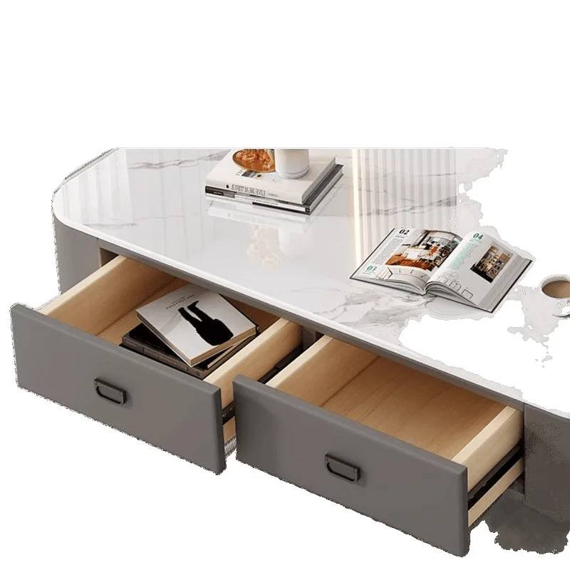 

Glass TV cabinet, living room household small apartment, modern simplicity, light luxury tea table