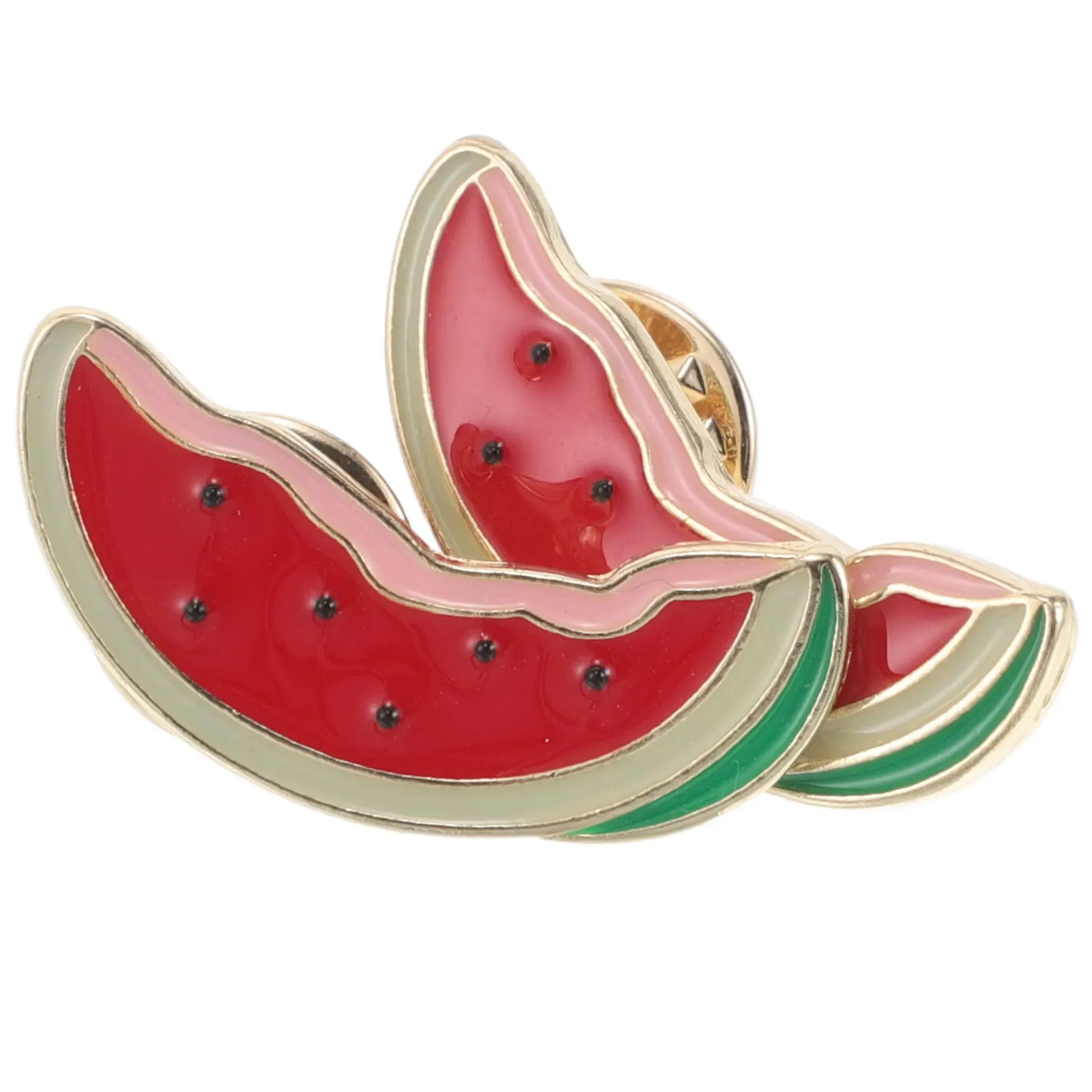 2 قطعة دبابيس الكرتون البطيخ غرامة صنعة سبائك الزنك دبابيس لملابس الصيف التلبيب سترة شال دبوس الزخرفية