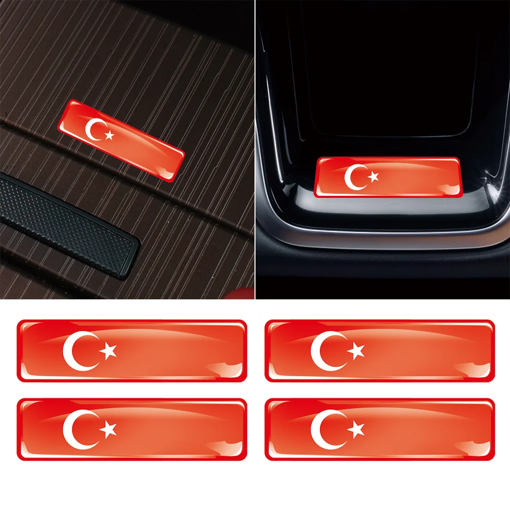 

4/10/20pcs Türkiye Flag 3D Epoxy Resin Car Sticker Body Trunk Sticker Car Motorcycle Personalized Decor Sticker Car Accessories