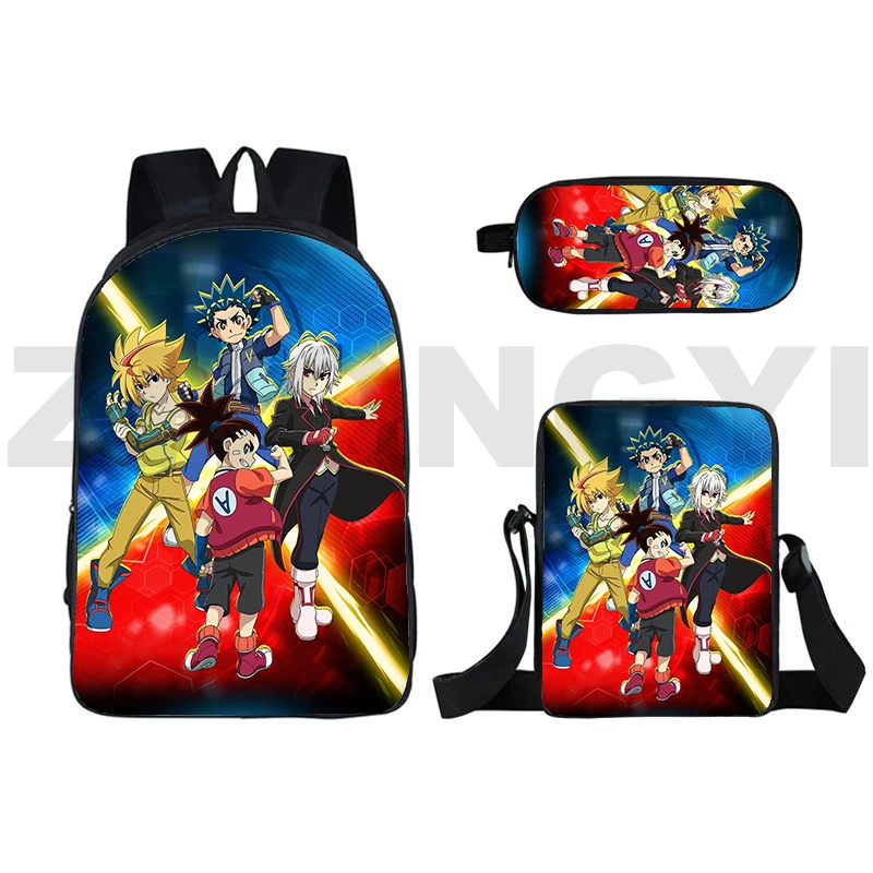 3D Anime Beyblade Burst School Backpack for Teenager Girls Travel Harajuku Crossbody Bag Notebook Urban Laptop Travel Mochila